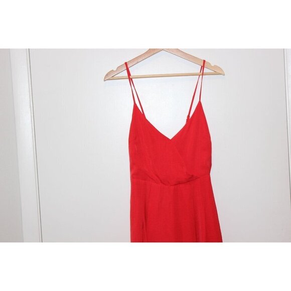Lulus Red Adjustable Strap V-Neck Romper Women Size Small - Picture 3 of 8